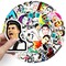 50 Pcs Vinyl Sticker of Ronaldo for Soccer Lovers Waterproof Stickers Bomb for Wall,(Neymar)